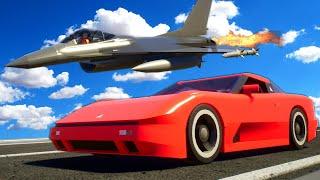 Drag Racing a JET FIGHTER in a Fast Car in Brick Rigs Multiplayer!