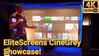 135" EliteScreens ALR CineGrey 3D Fixed Frame 16x9 4K Home Theater Screen : Movie Scene Showcase!