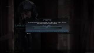 ERROR You have been disconnected from Call of Duty®: Modern Warfare® servers. Please try again or