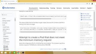 Configure Minimum and Maximum Memory Constraints for a Namespace