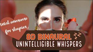 ASMR 8D Binaural Inaudible Unintelligible Whispers of total nonsense & Lens Tapping