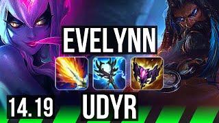 EVELYNN vs UDYR (JGL) | Comeback, Legendary, 43k DMG | EUW Master | 14.19