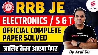 RRB JE 2023 Notification | Electronics S & T | RRB JE Electronics Previous Year Paper | By Atul Sir