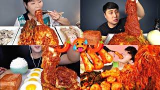 MUKBANGERS EATING TOO MUCH EXTREME SPICY KIMCHI!️