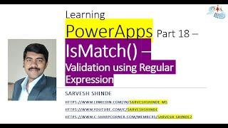 Validation using Regular Expression with IsMatch function - PowerApps Learning Part 18