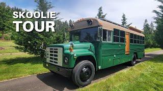 Skoolie Tour: DIY Rustic Off-Grid Bus Conversion