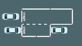 Параллельная парковка, схема выполнения упражнения.