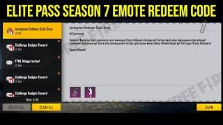 Most Rare Elite Pass Season 7 Emote Redeem Code - Garena Free Fire