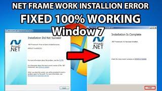 Net Framework installation did not succeed || net Framework installation error in Window 7