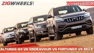  Mahindra Alturas vs Ford Endeavour vs Toyota Fortuner vs Isuzu MU-X: SUV SMACKDOWN! | ZigWheels