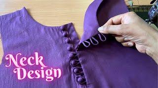 Neck design with loops and buttons. लूप और बटन से बनाएं खूबसूरत नैक डिजाइन |