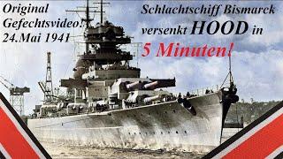 Schlachtschiff Bismarck versenkt Schlachtschiff HOOD in 5 Minuten! - 24.Mai 1941 - Dokumentation
