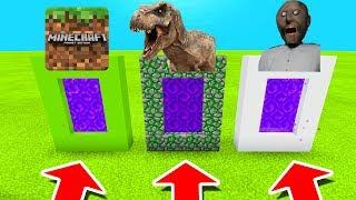 Minecraft PE : DO NOT CHOOSE THE WRONG PORTAL! (Minecraft, Tyrannosaurus & Granny)