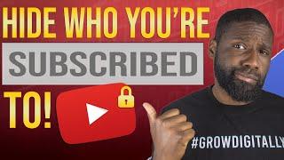 How to hide subscriptions on YouTube channel 2020 | Keep subscriptions private