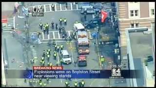 News Footage of Boston Marathon Explosions - April 2013