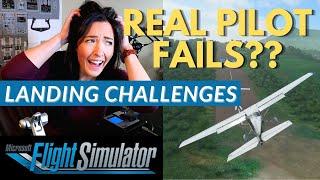 REAL PILOT vs Flight Simulator Landing CHALLENGES 2020 | EPIC Landing Challenges MSFS2020 *FAILS*