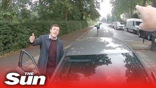 Motorist drives into vigilante cyclist as he stops driver on wrong side of road