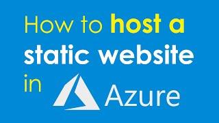 How to host a static html website using Azure Storage