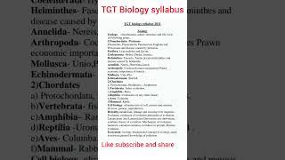 TGT Biology syllabus / Biology TGT Syllabus / Syllabus for TGT PGT / nvs/kvs tgt pgt #shortsindia