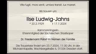 In Memoriam Ilse Ludwig-Jahns (22.2.1929 - 17.7.2024): Mary in "Der fliegende Holländer" (SOD 1988)