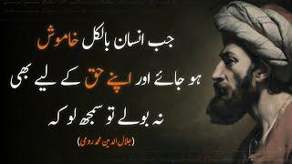 JAB INSAN BILKUL KHAMOSH HO JAYE | @UrduAdabiyat QUOTES - جلال‌الدین محمد رومی