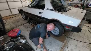 1984 Bertone X 1/9, String alignment in the shop (round one)