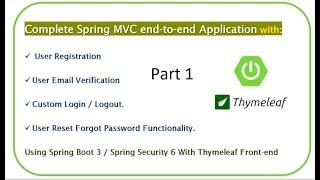 Complete End-to-End Spring MVC Web Application | Spring Boot 3 | Spring Security 6 | Thymeleaf. #1