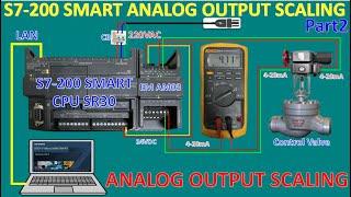 PLC S7-200 SMART CPU SR30 & EM AM03 Analog output scaling full creation step by step part2