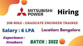 Mitsubishi Power India Off Campus Hiring Freshers for the Role of Graduate Engineer Trainee |