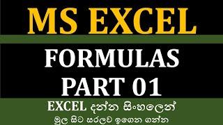 Microsoft Excel Beginner Course - Basic Formulas and Functions Sinhala   -  Part 01