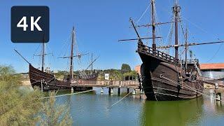 4K UHD Muelle de las Carabelas ️ (Christopher Columbus Ships) Spain Walking Virtual Tour 2021