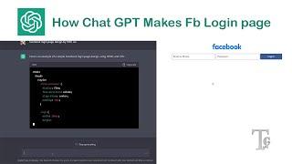 Discover How Chat GPT Created a Facebook Login Page with HTML CSS and Open Ai!