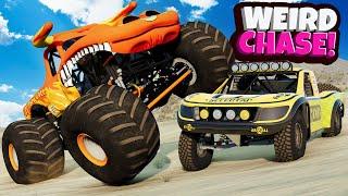 Using MONSTER TRUCKS to Crush the NEW Vehicles in BeamNG Drive Mods!