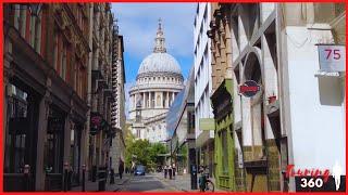 A Summer Afternoon Walk in London | Exploring the Central London walk [4k hdr] Monument to St Paul's