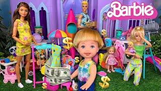 Barbie & Ken Doll Family Garage Sale - Tommy Sells Baby Sisters Toys