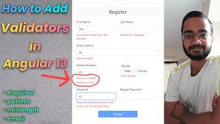 How to Add Validators in Angular 13 | Register Form in Angular