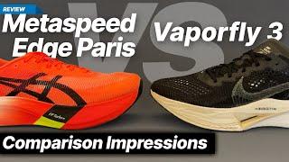 Asics Metaspeed Edge Paris vs Nike Vaporfly 3