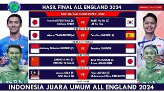 Hasil Lengkap Final All England 2024. Fajar/Rian & Jonatan Christie Juara #allengland2024