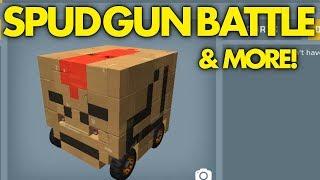 SPUD GUN BATTLE BOTS (+ other shenanigans) | Scrap Mechanic [Twitch Footage]