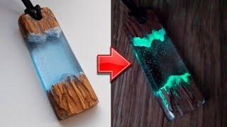 Светящийся кулон из эпоксидной смолы с флуоресцентным порошком | Как сделать своими руками | DIY