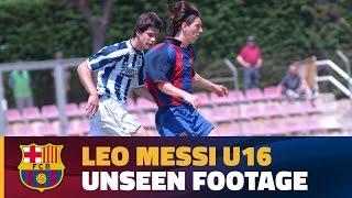 Never-before-seen video of Messi with FC Barcelona's U-16 team