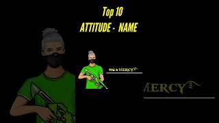 Top 10 Dangerous Names For Free Fire | Top 10 Attitude Names