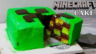 MINECRAFT CREEPER TAART MET CHECKERBOARD PATROON DECOREREN | BAKKEN MET CRAFTMAMA