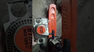 Замена шнура STIHL MS 180 C.