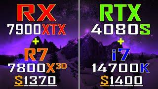 RTX 4080 SUPER + INTEL i7 14700K vs RX 7900XTX + RYZEN 7 7800X3D || PC GAMES TEST ||