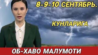 8-9-10 СЕНТЯБРЬ   КУНЛАРИ УЧУН ОБ ХАВО МАЛУМОТИ, ob havo