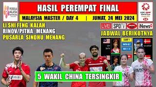 Hasil 8 Besar Malaysia Master 2024 Hari Ini ~ KA LONG & RIPHIT Menang ~ 5 Wakil China Tersingkir