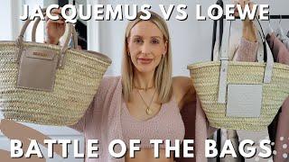 RAFFIA DESIGNER HANDBAGS |  Loewe Basket Bag Medium Vs Jacquemus Le Panier Soleil Straw Tote Bag