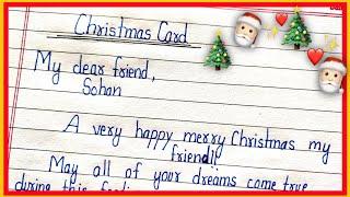 christmas card writing in english/christmas day letter in english/christmas greeting card writing