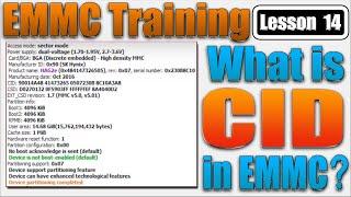 Emmc Training Lesson 14 | Whats is CID in Emmc | How to change CID | Emmc Card Identification